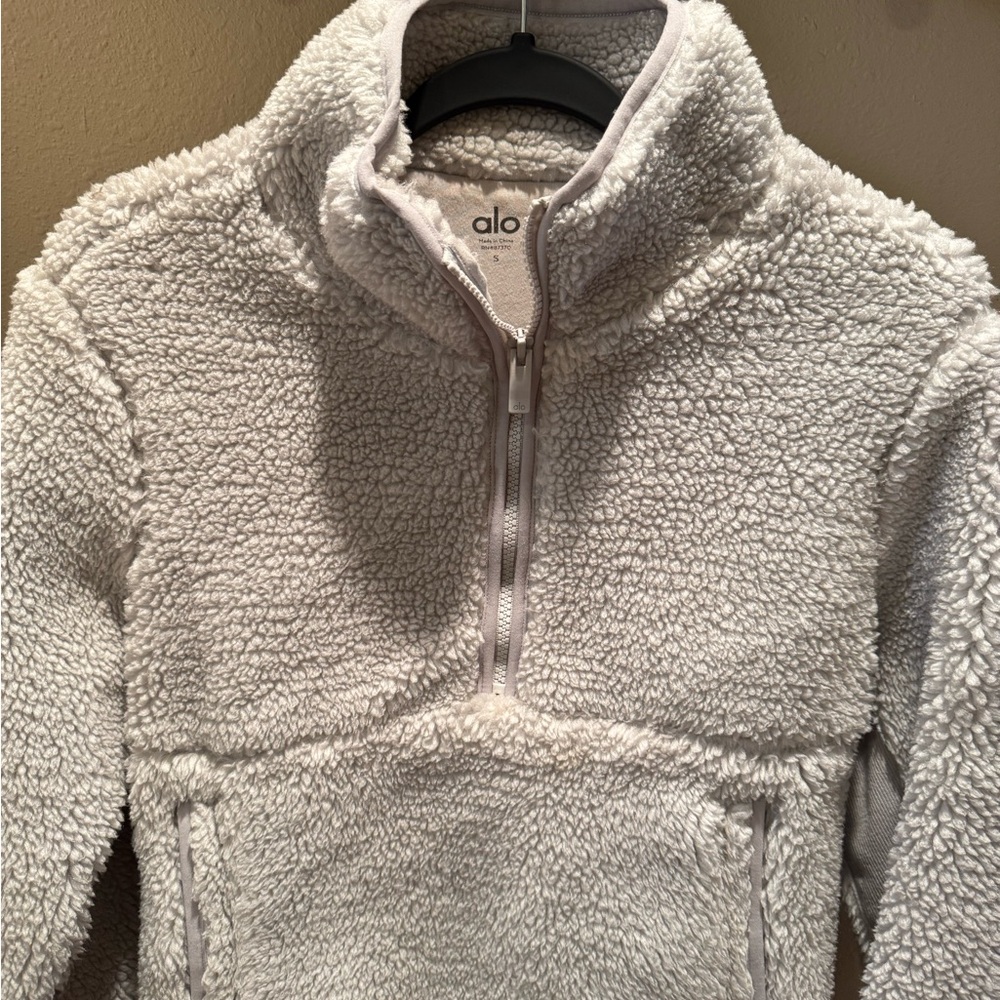 Alo Yoga Shanti Sherpa Sweater Half Zip Flaw - Picture 2 of 8